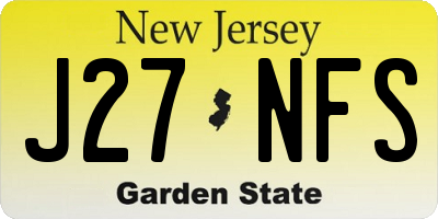 NJ license plate J27NFS