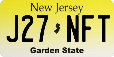 NJ license plate J27NFT