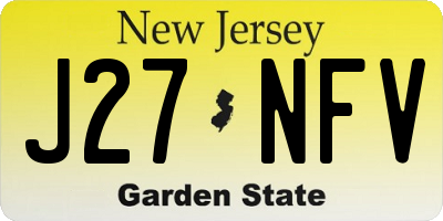NJ license plate J27NFV