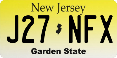 NJ license plate J27NFX