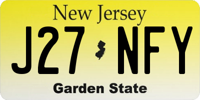 NJ license plate J27NFY
