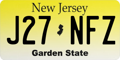 NJ license plate J27NFZ