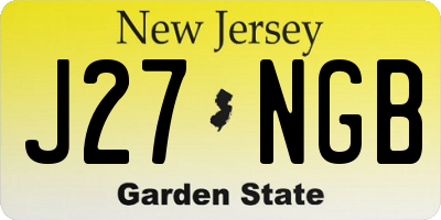 NJ license plate J27NGB