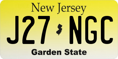 NJ license plate J27NGC