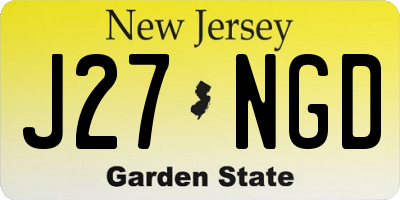 NJ license plate J27NGD