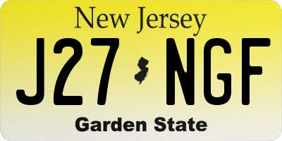 NJ license plate J27NGF