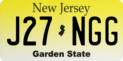 NJ license plate J27NGG