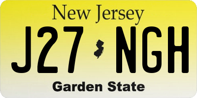NJ license plate J27NGH