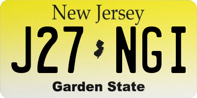 NJ license plate J27NGI