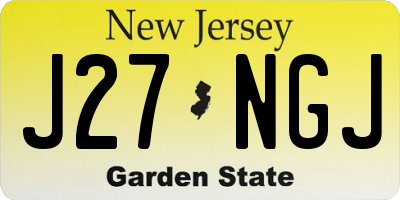 NJ license plate J27NGJ