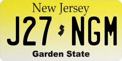 NJ license plate J27NGM