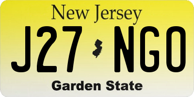 NJ license plate J27NGO
