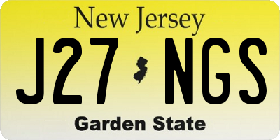 NJ license plate J27NGS