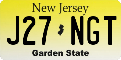 NJ license plate J27NGT