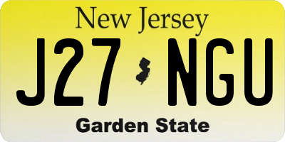 NJ license plate J27NGU
