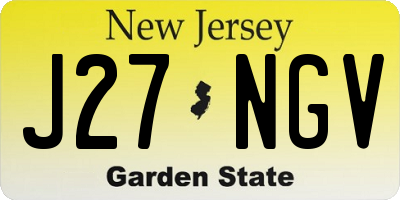 NJ license plate J27NGV