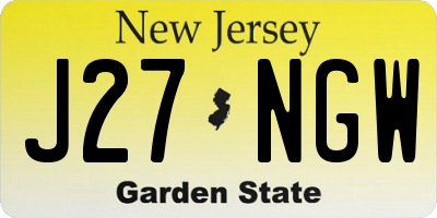 NJ license plate J27NGW