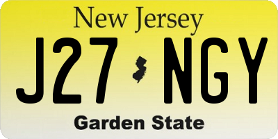NJ license plate J27NGY