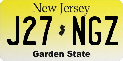 NJ license plate J27NGZ