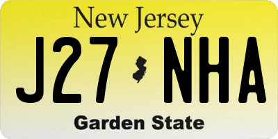 NJ license plate J27NHA