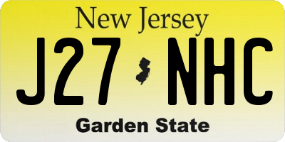 NJ license plate J27NHC