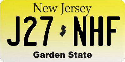 NJ license plate J27NHF