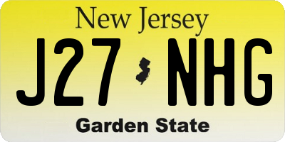 NJ license plate J27NHG