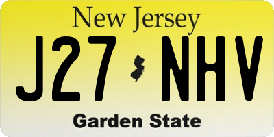 NJ license plate J27NHV