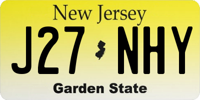 NJ license plate J27NHY