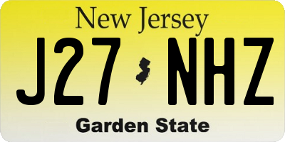 NJ license plate J27NHZ