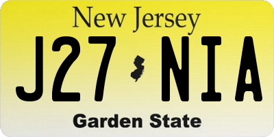 NJ license plate J27NIA