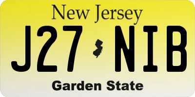 NJ license plate J27NIB