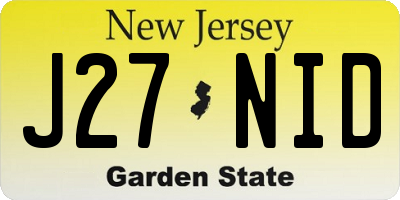 NJ license plate J27NID