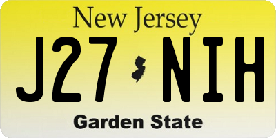 NJ license plate J27NIH