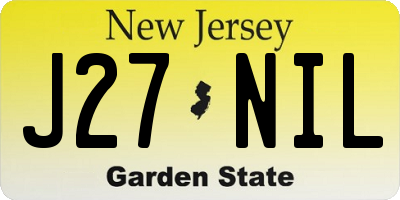 NJ license plate J27NIL