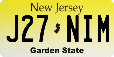 NJ license plate J27NIM