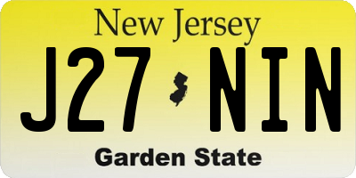 NJ license plate J27NIN