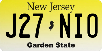NJ license plate J27NIO