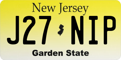 NJ license plate J27NIP