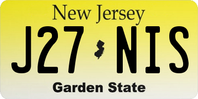 NJ license plate J27NIS
