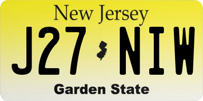 NJ license plate J27NIW
