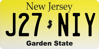 NJ license plate J27NIY