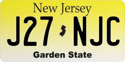 NJ license plate J27NJC