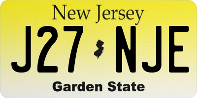 NJ license plate J27NJE