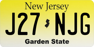 NJ license plate J27NJG