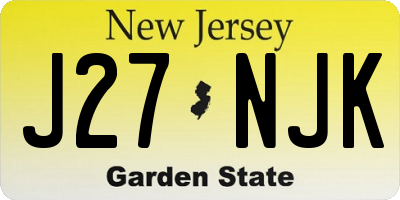NJ license plate J27NJK