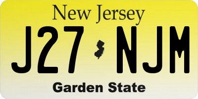 NJ license plate J27NJM