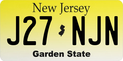 NJ license plate J27NJN