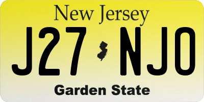 NJ license plate J27NJO