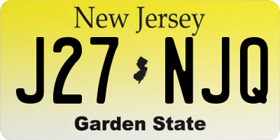 NJ license plate J27NJQ